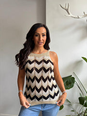 Black Chevron Knit Vest Dolly