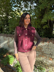 Wine Boucle Gilet Elliott