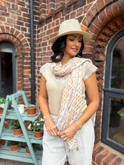 Mocha Diamond Tassel Scarf