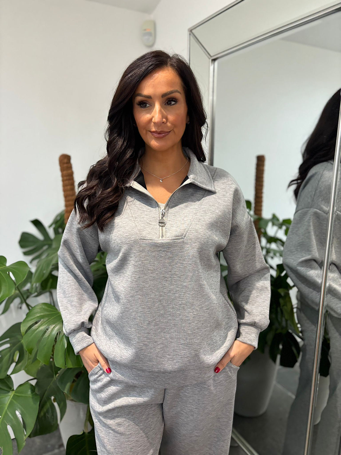 Grey Half Zip Sweatshirt Alice – Tillett's