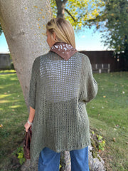 Khaki Cosy Edge To Edge Cardi Mabel