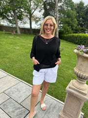 Black Pocket Loose Knit Bexley