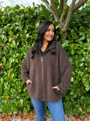 Chocolate Soft Knit Hoodie Phoebe