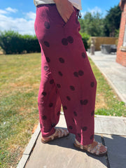 Wine Polka Dot Trousers Michaela