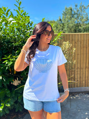 White Embellished Shell Tee Chloe