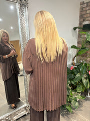 Chocolate Back Pleat Blouse Jackie