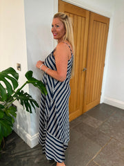 Navy Striped Dress Odette