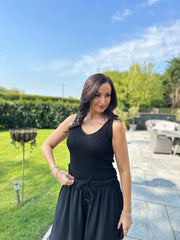 Black Shimmer Knit Vest Palmer