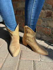 Mocha Weaved Panel Western Boots