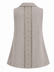 Mocha Sleeveless Bubble Cotton Top Jean