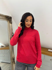 Red Sparkle Roll Neck Susan
