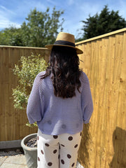 Lilac Gathered Loose Knit Paige