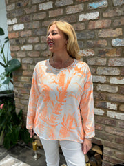 Orange Tie-Dye Long Sleeve Top Alexis