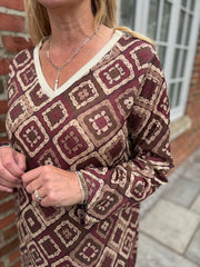 Wine Diamond Shimmer Dress Freya