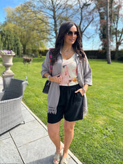 Black Bubble Cotton Shorts