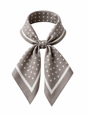 Mocha Polka Dot Border Scarf