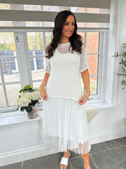 White Pleated Dress Two Piece Jocelyn
