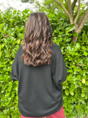 Black Polka Dot Tube Sleeve Knit Katy