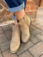 Mocha Buckle Wedge Boots