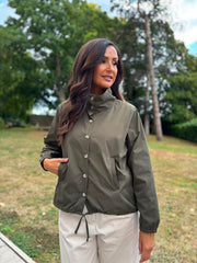 Khaki High Neck Jacket Mila