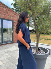Navy Two Piece Trouser Set Sara