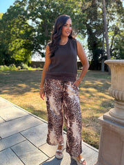 Chocolate Leopard Stripe Trousers Jordan