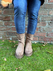 Mocha Chunky Ruched Boots