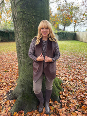 Chocolate Faux Fur Trim Gilet Orla