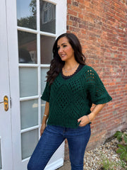 Forest Green Cosy Diamond Knit Sofia