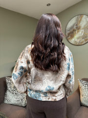 Stone Shimmer Floral Bomber Jacket Adele