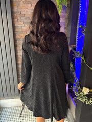 Black Shimmer Diamante Dress Hazel