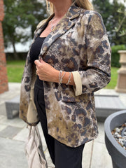 Olive Soft Animal Print Blazer Heidi