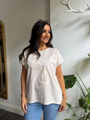 Pink Textured Hearts Tee Joy