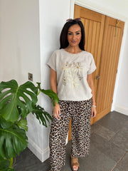 Stone Metallic Flower Top Kenedy