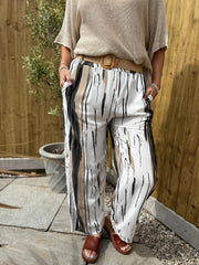 Black Brushed Stripe Trousers Sadie