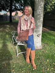 Pink Gold Lurex Knit Top Jenna