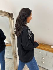 Black Animal Pattern Knit Louisa