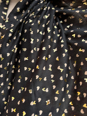 Black Mini Love Heart Scarf