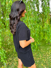 Black Soft Towelling Set Adriana