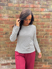 Monochrome Striped Super Soft Round Neck