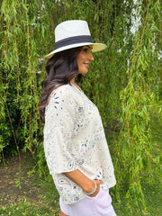 Stone Paisley Bubble Cotton Top Quinley