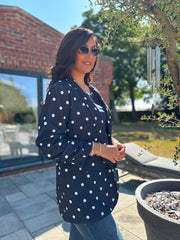 Navy Polka Dot Take You Anywhere Jacket