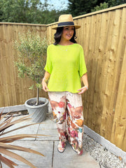 Lime Cotton Reverse Seam Knit Jo
