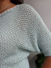 Mint Sequin Sparkle Knit Sabrina