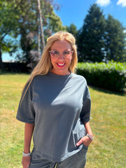 Charcoal Shorts Leisure Set Amber