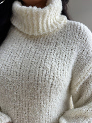 Winter White Drop Shoulder Roll Neck Riley