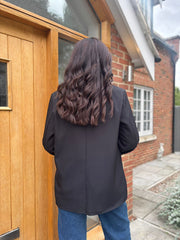 Black Leopard Lined Blazer Ashley