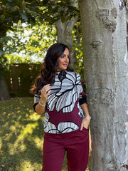 Wine Sketch Floral Knit Lyra