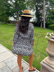 Leopard Tie Front Skirt Set Rosa