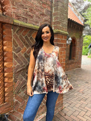 Natural Leopard Floral Vest Isabella